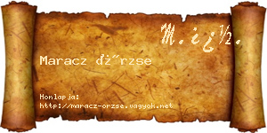 Maracz Örzse névjegykártya